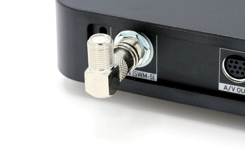 Push On and Right Angle Coax Connector - Push On F Connector Male to Screw On Female Adapter - Pack of 4 4 Pack Silver