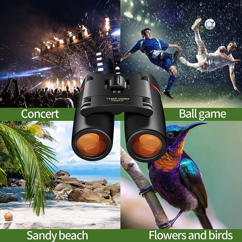 ZIYOUHU 30x60 Binoculars Small Compact Light Binoculars, Suitable for Adults and Children Bird Watching Travel Sightseeing, Waterproof Lightweight Small Binoculars, with Clear Low-Light Vision…