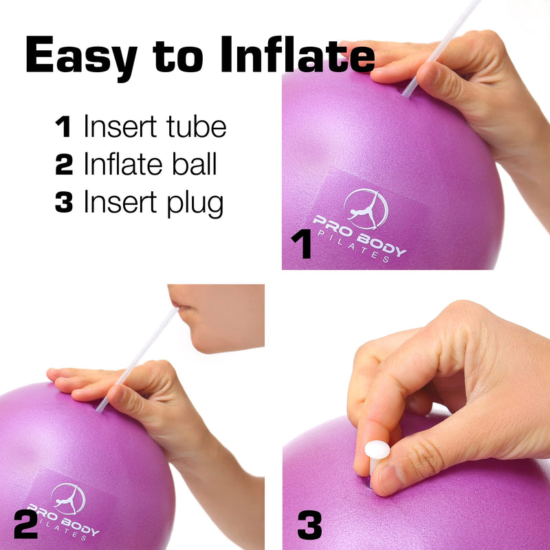 ProBody Pilates Mini Exercise Ball - 9 Inch Small Bender Ball for Stability, Barre, Pilates, Yoga, Balance, Core Training, Stretching and Physical Therapy with Workout Guide yellow