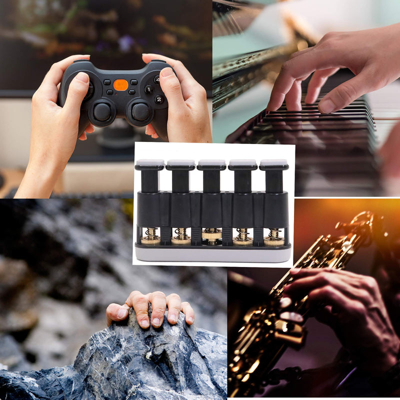 DILIMI Finger Strengthener,Guitar Beginner Exercier,Finger Trainer,Hand Grip Strength Trainer for Athletes,Musicians & Physical Therapy Gray