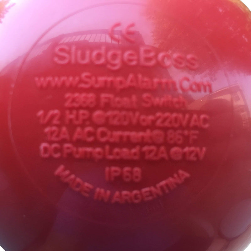 The"SludgeBoss" Heavy Duty Float Switch for Use With Sewage, Suspended Solids and Viscous Liquids 15 Foot Cable