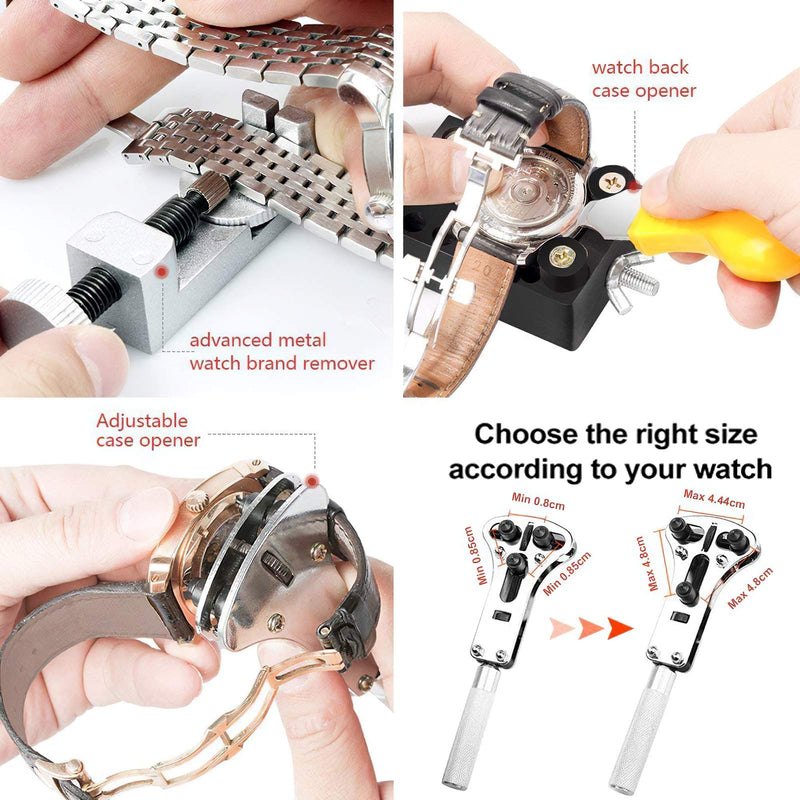 Watch Repair Kit, Eventronic Professional Spring Bar Tool Set Watch Band Link Pin Tool Set with Carrying Case Black