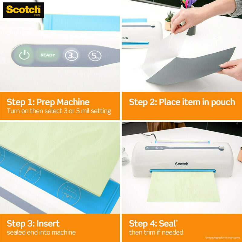 Scotch Thermal Laminating Pouches, 5 Mil Thick for Extra Protection, Professional Quality, 3.7 x 5.2-Inches, 20-Pouches (TP5902-20)