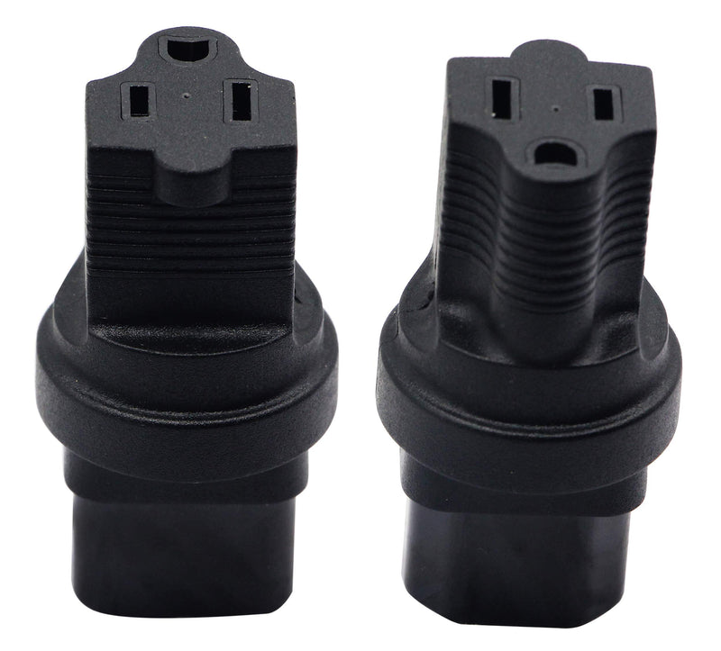 zdyCGTime 3 Prong USA C14 to NEMA 5-15R Plug Power Adapter for Standard Computer Power Adapter 10A/250V (IG-320) (NEMA 5-15R to IEC 60320-C14)(2 Pack)