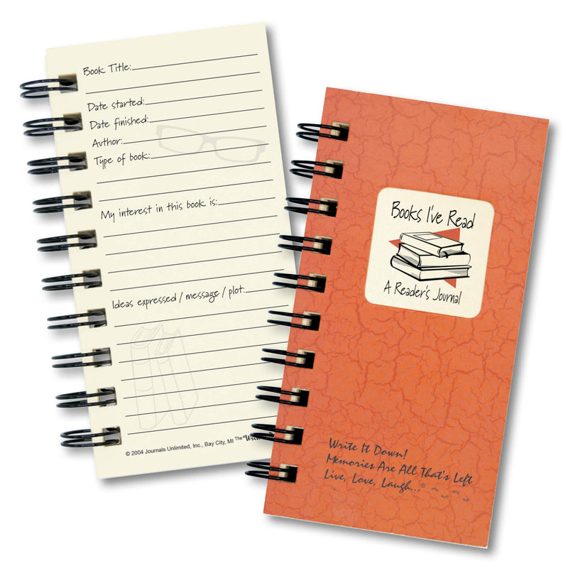 Books I've Read, A Reader's Journal - MINI Coral Hard Cover (prompts on every page, recycled paper, read more...)