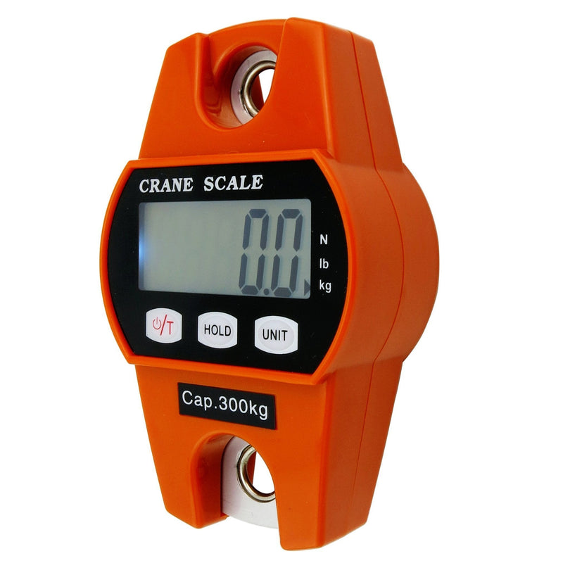 Outmate Digital Crane Scale 300kg/660lbs 200kg/440lbs with LED Handheld Mini Hanging Scale for Garage Farm Hunting Fishing Etc(300kg/Plastic Shell/Orange) 300kg/Plastic Shell/Orange