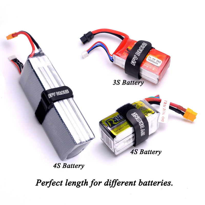 RC Lipo Battery Straps 20mm x 250mm Non-Slip Rubberized Battery Tie Down Straps for RC Drone Boat Car(8Pcs)