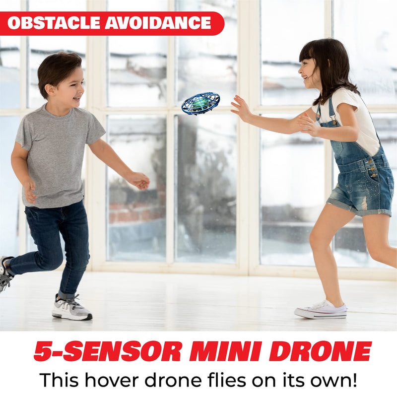 Force1 Scoot Hand Operated Drone for Kids or Adults - Hands Free Motion Sensor Mini Drone, Easy Indoor Small UFO Toy Flying Ball Drone Toy for Boys and Girls (Blue) Blue