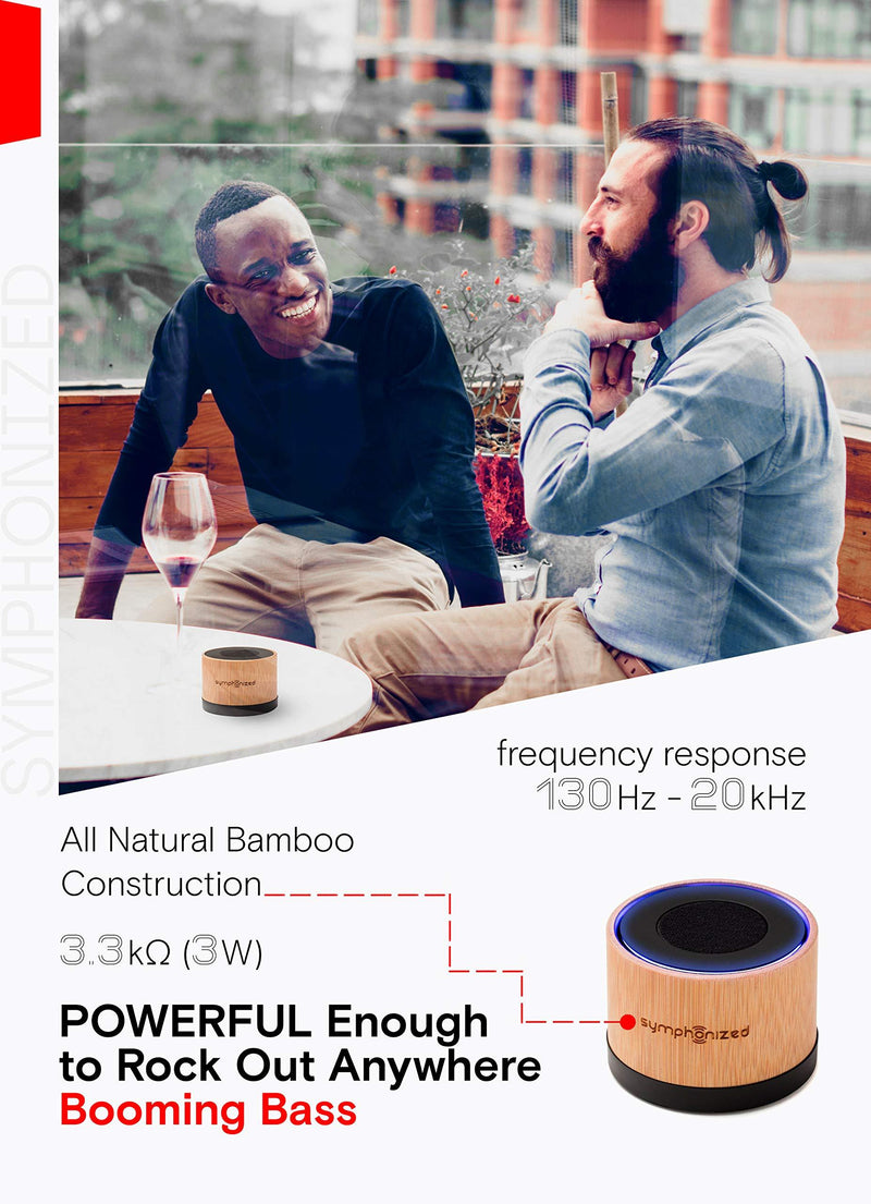 Symphonized NXT Premium Genuine One Piece Solid Hand Carved Bamboo Wood Bluetooth Portable Speaker. Compatible with All Bluetooth iOS Devices, All Android Devices and Mp3 Players