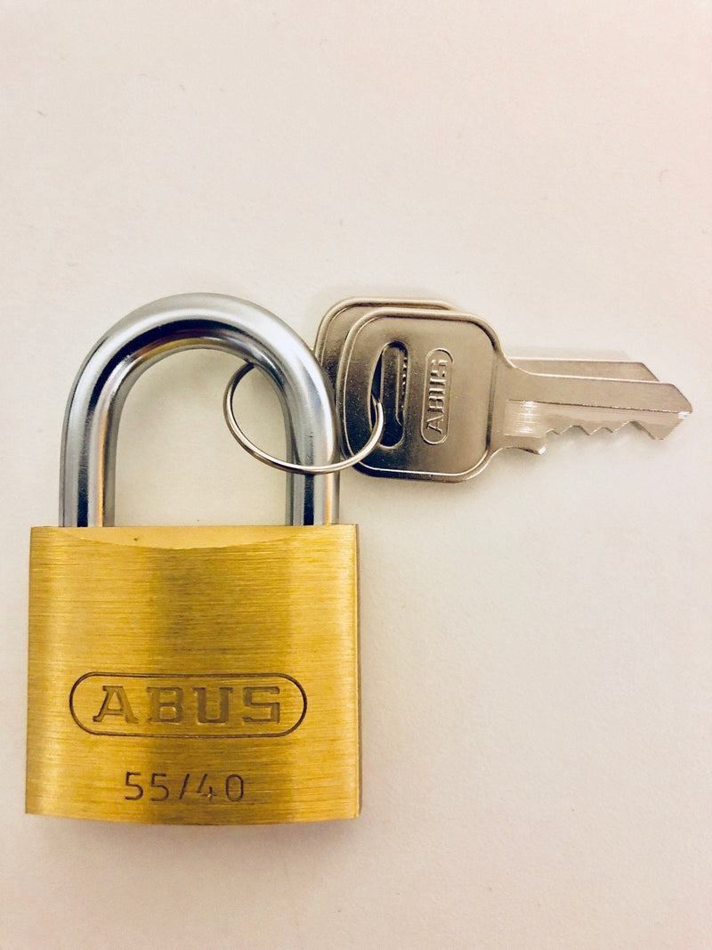 ABUS 55/40 Solid Brass Padlock with Hardened Steel Shackle, Keyed Different