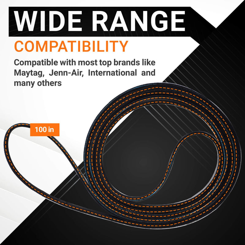 Ultra Durable 312959 (Y312959, WPY312959) Dryer Drum Belt Replacement Part by Blue Stars - Exact Fit for Whirlpool Maytag Jenn-Air International Dryers - Replaces 314774 WPY312959VP PS11757542