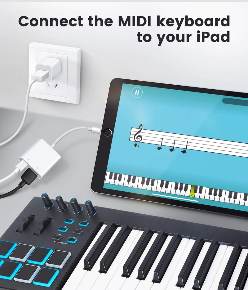 USB Adapter for iPhone/iPad,Fubiaofei Female USB Adpater to iPad Compatible with iPhone and iPad,iPad USB3 Adapter with Charging Port,Plug and Play,No App Required