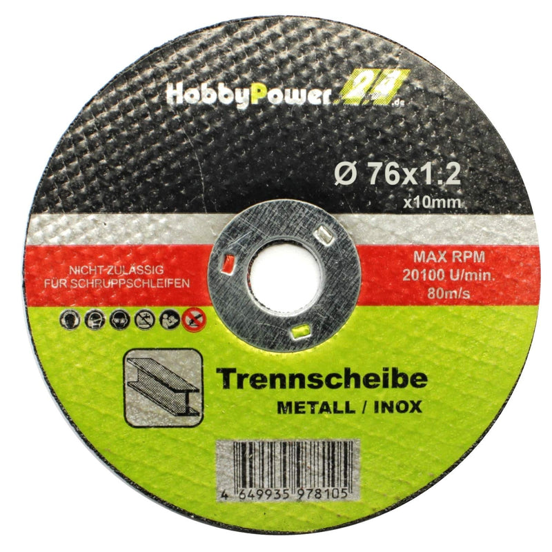 10 x metal cutting discs 76mm for Bosch GWS 10.8 12V Inox stainless steel sheet metal