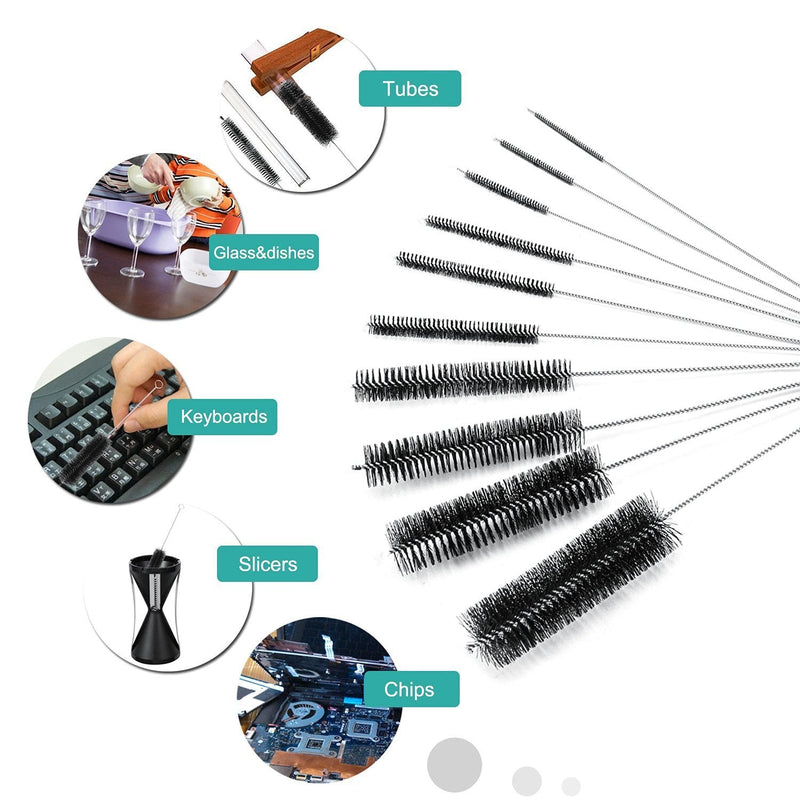 LoveInUSA Straw Cleaner Brush, Nylon Tube Brush Set Small Bottle Brush Nylon Pipe Tube Cleaner 8 Inch, Set of 10pcs