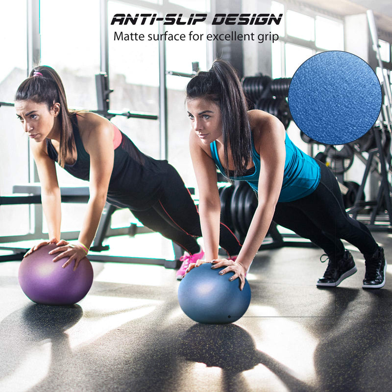Cikyner Soft Pilates Ball, Small Exercise Ball 23-25cm Mini Gym Ball with Inflatable Straw, Suitable for Pilates, Yoga, Full body Training, Physical Therapy and Balance improving at Home, Gym & Office blue