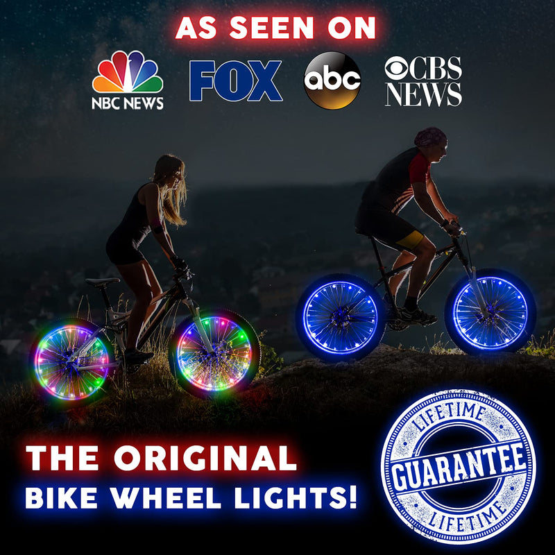 Activ Life 2-Tire Pack LED Bike Wheel Lights with Batteries Included! Get 100% Brighter and Visible from All Angles for Ultimate Safety and Style Blue 2 Wheels