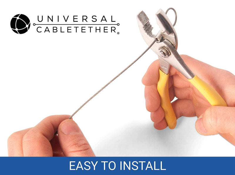 Universal CableTether - Heavy Duty Custom Length Cable Tethers (10 Pack) - Do-It-Yourself, Adjustable, Tamper-Resistant - Secure Conference Room Computer Display Adapters and Mac Adapters