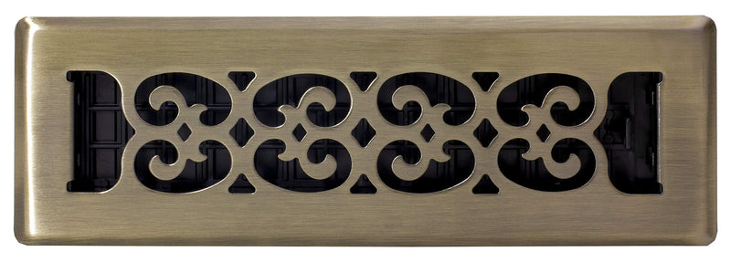 Decor Grates SP210-A Floor Register, 2x10, Antique Brass