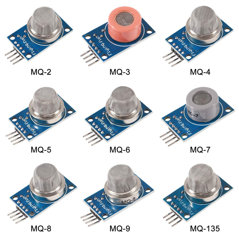 9PCS/Lot Gas Detection Sensor Module MQ-2 MQ-3 MQ-4 MQ-5 MQ-6 MQ-7 MQ-8 MQ-9 MQ-135 Sensor Module for Arduino