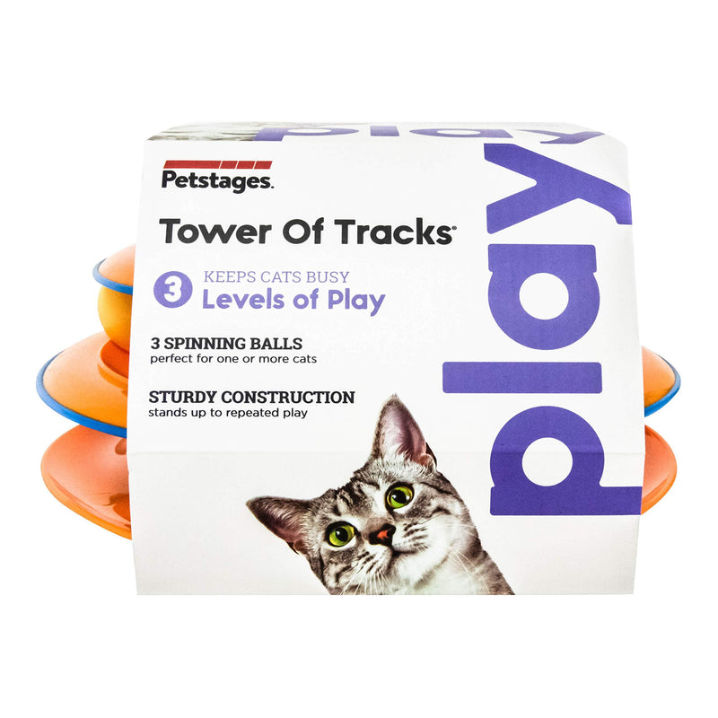 Petstages Cat Tracks Cat Toy - Fun Levels of Interactive Play - Circle Track with Moving Balls Satisfies Kitty’s Hunting, Chasing and Exercising Needs Tower Of Tracks