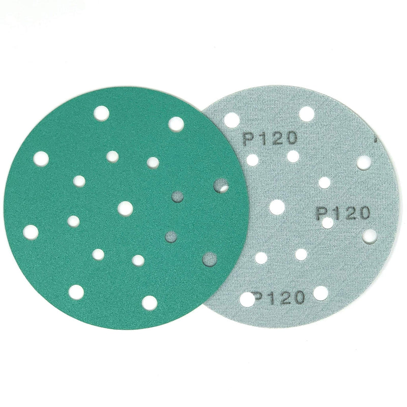 Serious Grit 6-Inch 17-Hole, 120 Grit Sanding Discs - Premium Hook and Loop Heavy Duty Sandpaper for Random Orbital Sanders - 50 PACK BOX