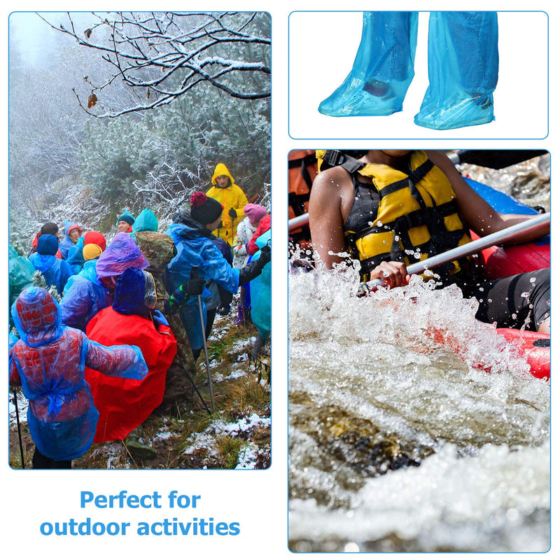 Disposable Boot Covers Plastic Long Waterproof Shoes Cover Over The Knee Shoes Cover for Men Women 40