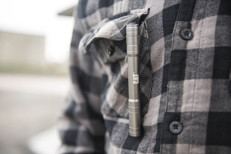 CAT CT2210 Bright Rugged Tactical Pocket Pen Light, Gun Metal, Great for mechanics, nurses, doctors, HVAC, Plumbers, Electricians and outdoors. 1-Pack