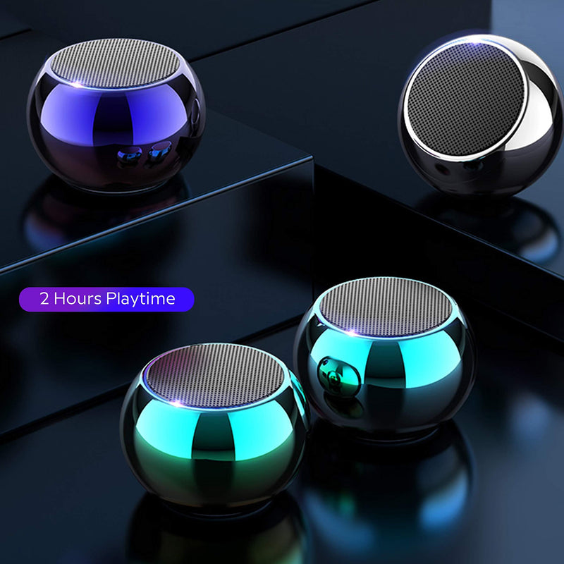 TWS Wireless Portable Small Bluetooth Speakers with 5W Big Sound, Wireless Stereo Pairing, Metal Enclosure, IP65 Splashproof, Minimalism Design, Nylon Lanyard for Echo Dot/Android/ipad/iPhone/Laptop Round