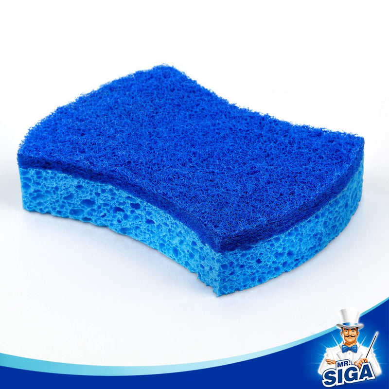 MR.SIGA Non-Scratch Cellulose Scrub Sponge, Dual-Sided Dishwashing Sponge for Kitchen, 12 Pack Non Scratch - 12 Pack