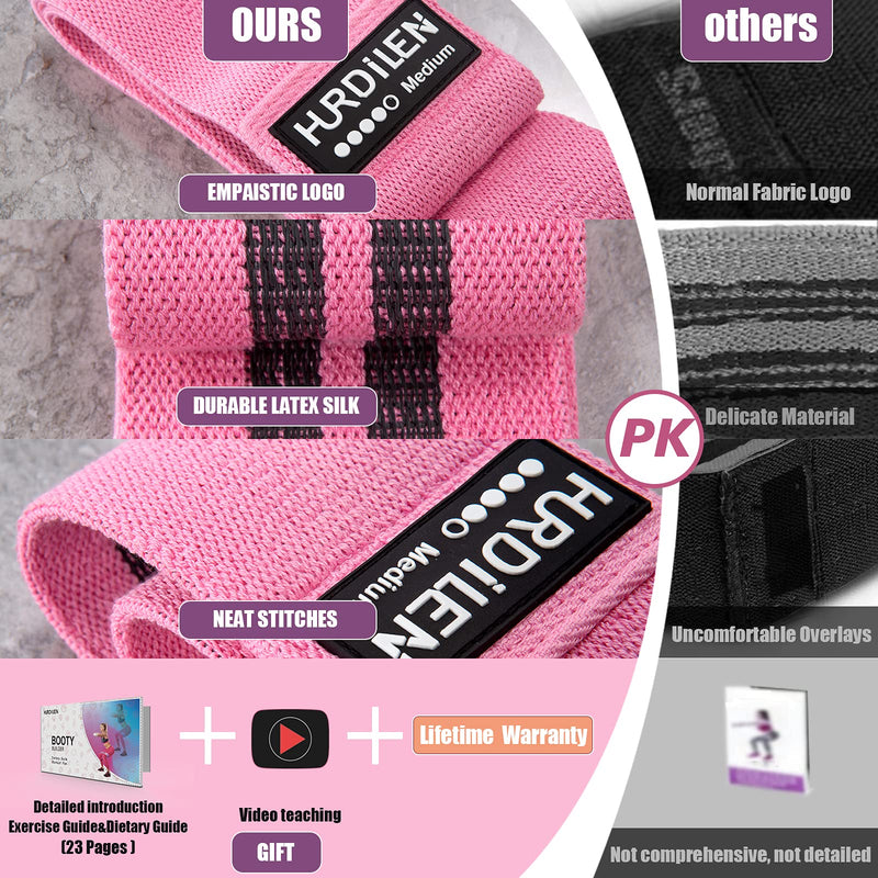 Hurdilen Resistance Bands Loop Exercise Bands ,Workout Bands Hip Bands Wide Resistance Bands Hip Resistance Band for Legs and Butt,Activate Glutes and Thigh Pink,Green,Purple