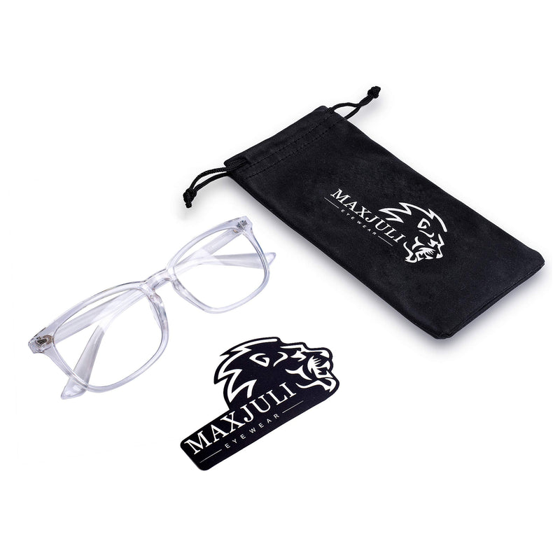 Maxjuli Blue Light Blocking Glasses,Computer Reading/Gaming/TV/Phones Glasses for Women Men(Transparent) A1-transparent