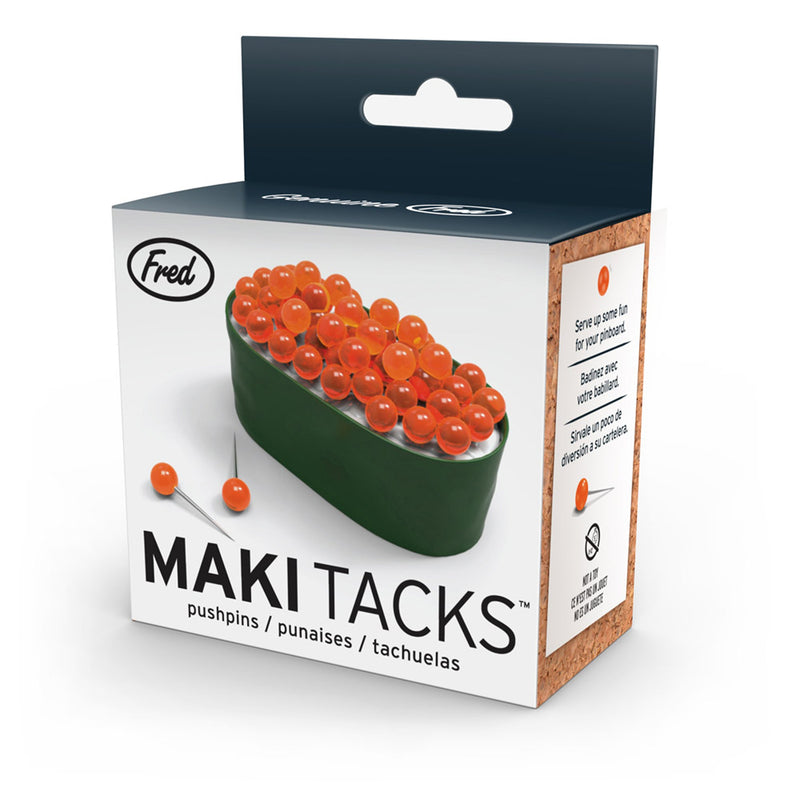 Genuine Fred Maki Tacks Sushi Pushpins and Holder