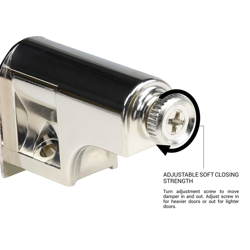 Rok Hardware 25 Pack Soft Close Damper for Cabinet Doors/Compact /SoftClose Cabinet Adapter/Hardware/Polished Nickel/Hinge SCD103