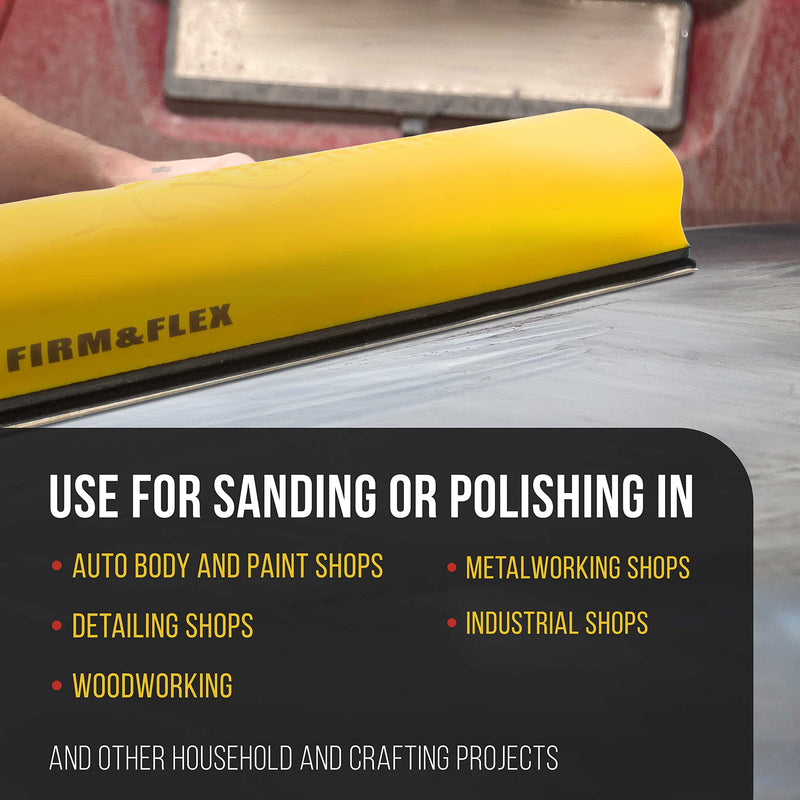 Dura-Gold Pro Series 16" K-Block Sander Firm & Flex Longboard Hand Sanding Block Pad with Hook & Loop Backing and PSA Sandpaper Conversion Adapter Pad - Automotive Paint Prep Sand Contour Woodworking