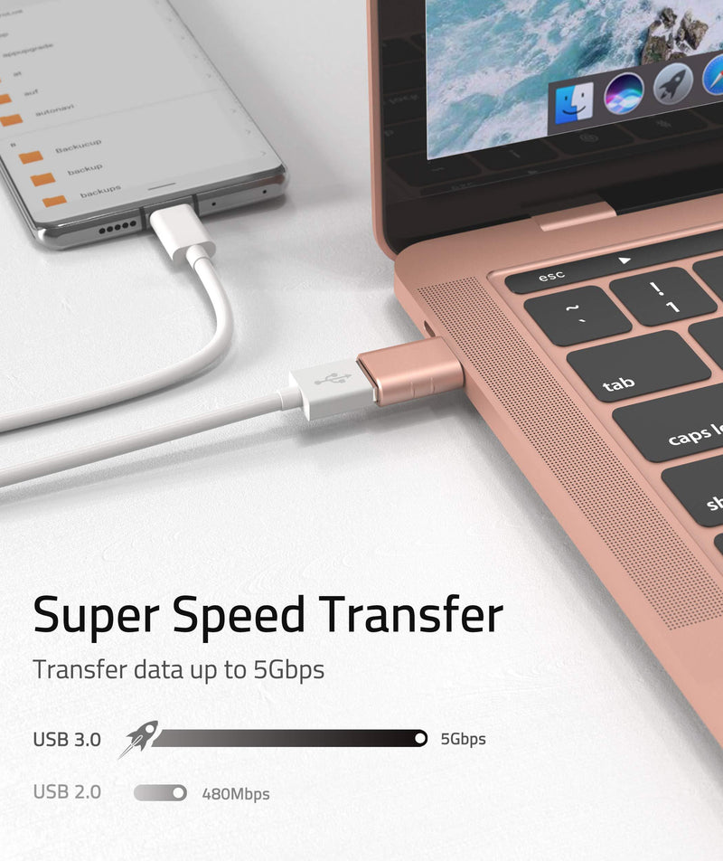Syntech USB C to USB Adapter [2 Pack] USB C Male to USB3 Female Adapter Compatible with iMac 2021 iPad Pro 2021 MacBook Pro 2020 MacBook Air 2020 and Other Type C Devices Rose Gold