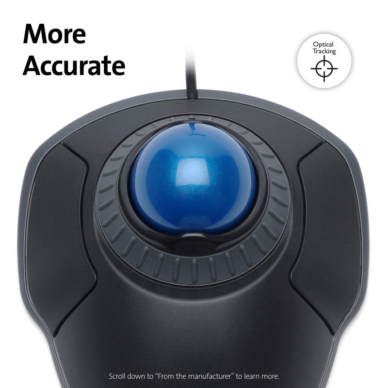 Kensington Orbit Trackball Mouse with Scroll Ring (K72337US) Blue Trackball