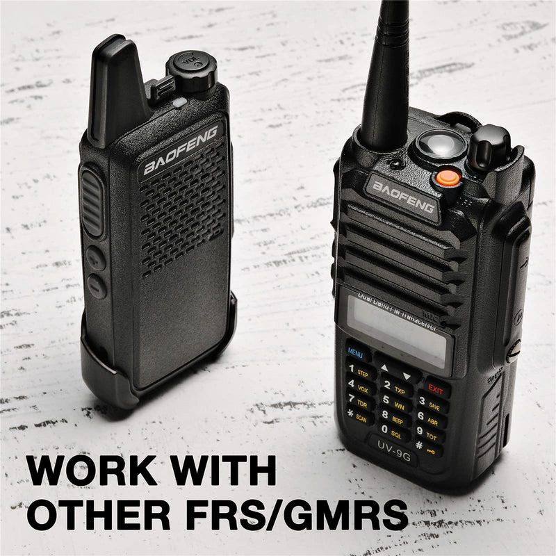 BAOFENG UV-9G GMRS Radio Waterproof IP67, Outdoors Two Way Radios Long Range Rechargeable, Handheld Dual Band NOAA Scanner, GMRS Repeater Capable, Programming Cable Included