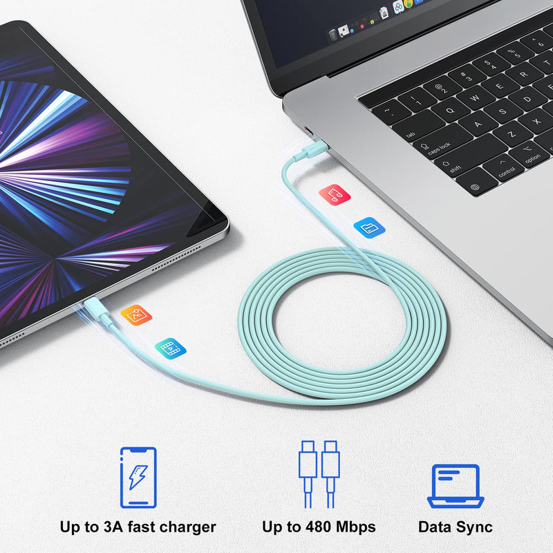 10 FT iPad Pro Fast Charger(Green),[Apple Certified] 20W USB C Charger with USB Charging Cord for for 2022/2021/2020/2018 iPad Pro 12.9,iPad Pro 11 inch,iPad Air 5th/4th Generation,iPad Mini 6,iPad 10 For USB C iPad-Green 2Pack-10FT