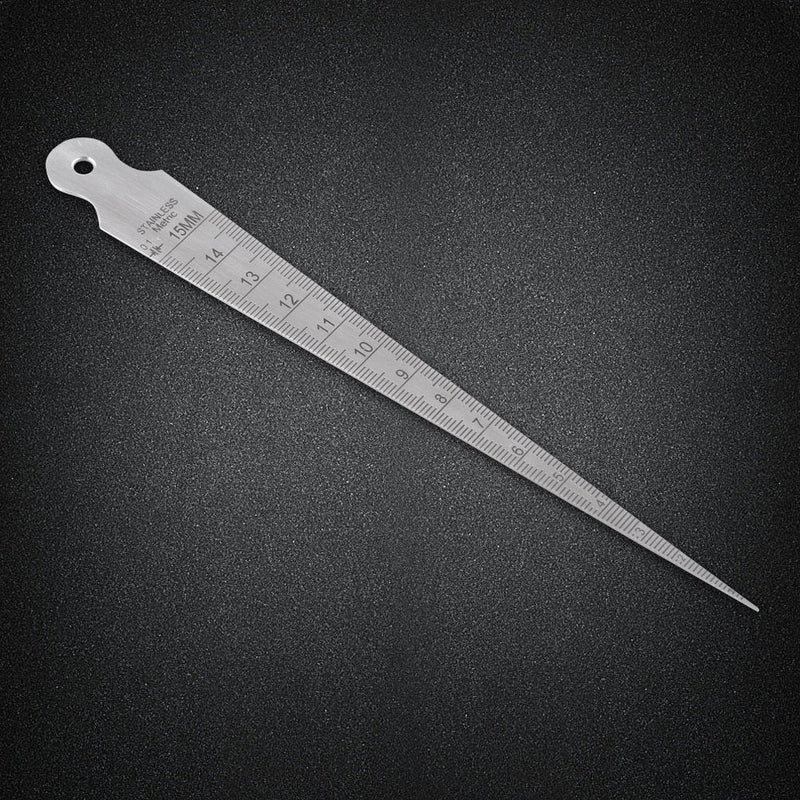 Taper Gauge Scale 1-15mm Stainless Steel Aperture Wedge Feeler Hole Metric/Imperial Measure