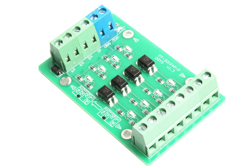 NOYITO 4-Channel Optocoupler Photoelectric Isolator Module Level Voltage Converter Module PLC Signal Converter Module PNP NPN to NPN (24V to 3.3V) 24V to 3.3V