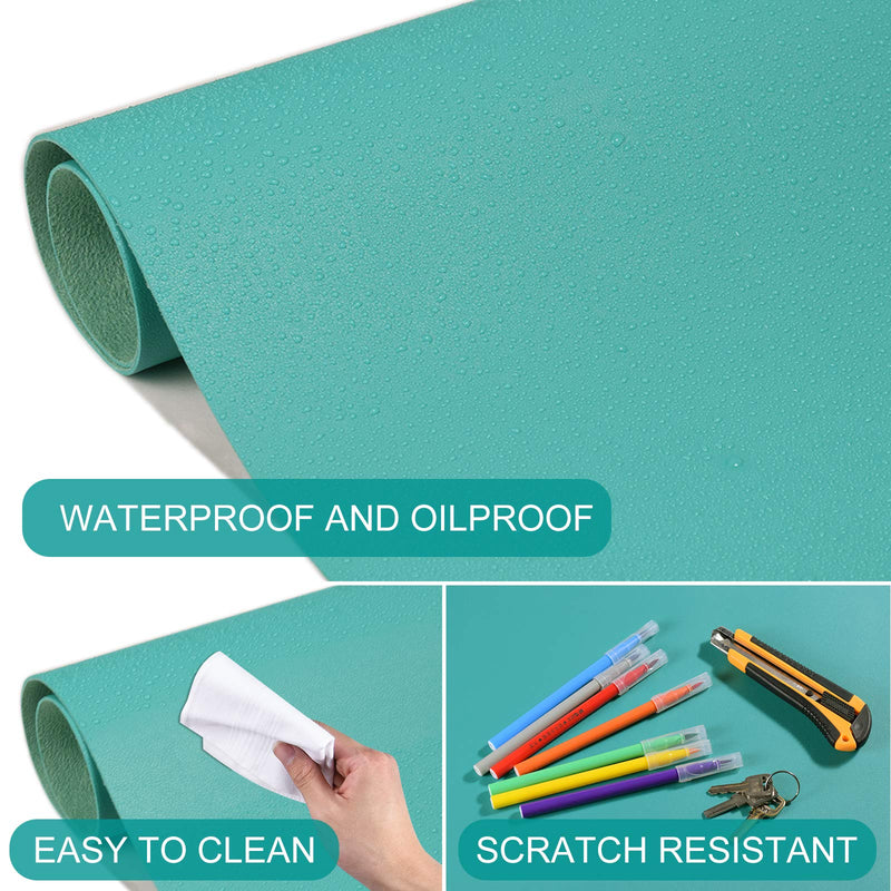 WAYBER Non-Slip Desk Pad (23.6 x 13.7"), Waterproof Desk Mat, PU Mouse Pad, Leather Desk Cover, Office Desk Protector, Desk Writing Mat for Office/Home/Work/Cubicle (Dark Cyan) Dark Cyan 23.6“ x 13.7"