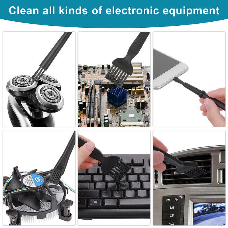 TIESOME Set of 7 Keyboard Anti Static Brushes, Plastic Handle Portable Cleaning Brushes Computer Keyboard Cleaning Brush Kit for Cleaning Computer Keyboard Car Lab
