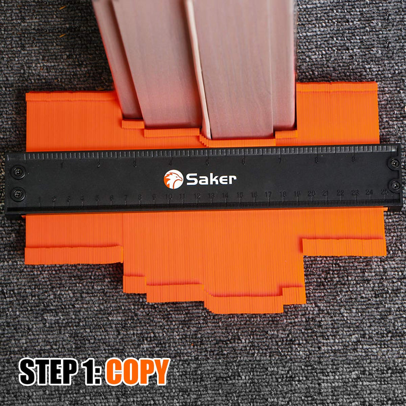 Saker Contour Gauge (10 Inch Lock) Profile Tool- Adjustable Lock-Precisely Copy Irregular Shape Duplicator -Irregular Welding Woodworking Tracing - Must Have Tool for DIY Handyman, Construction