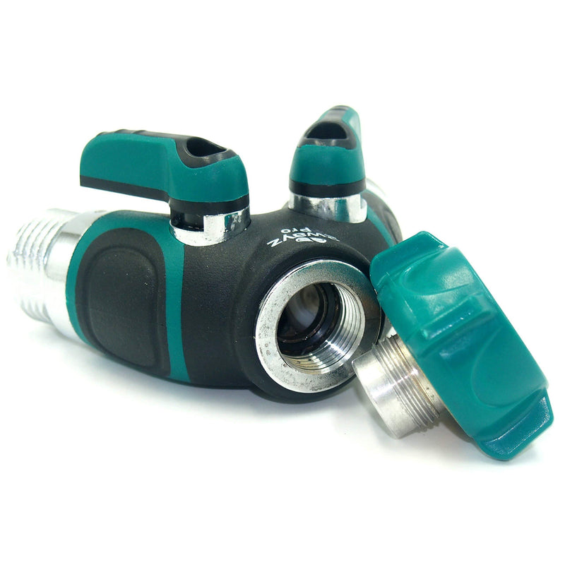 2wayz All Metal Body Garden Hose Splitter. 2021 Version - 100% Secured, Bolted & Threaded. Easy Grip, Smooth Long Handles y Valve Single Splitter