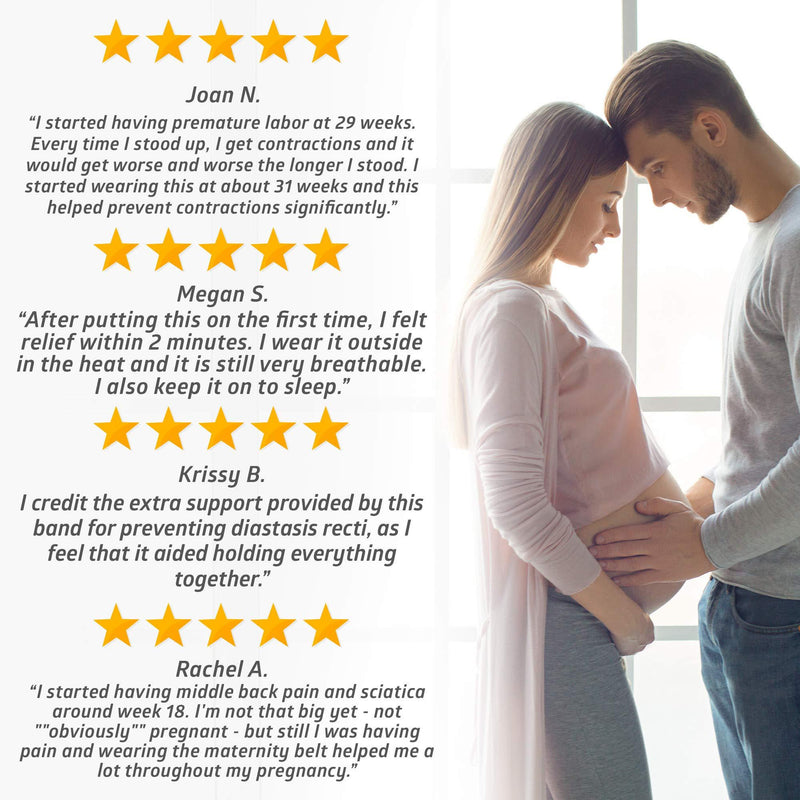 AZMED Maternity Belt, Breathable Pregnancy Back Support, Premium Belly Band, More Than 1.3M Happy Mothers, Lightweight Abdominal Binder, One-Size (Beige)