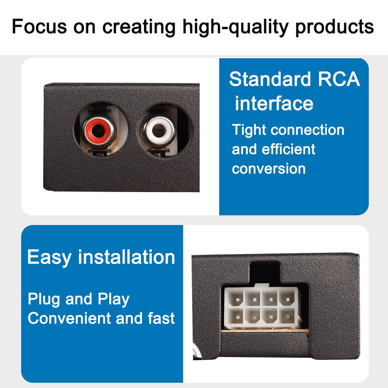 XMSJSIY Car Audio High to Low Converter Adapter Line Input to RCA Stereo Output Coverter for Car Subwoofer Amplifier Stereo -1 Pcs