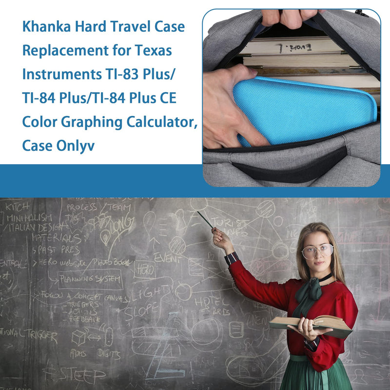 Khanka Hard Travel Case Replacement for Texas Instruments TI-83 Plus/TI-84 Plus/TI-84 Plus CE Color Graphing Calculator, Case Only (Bionic Blue)