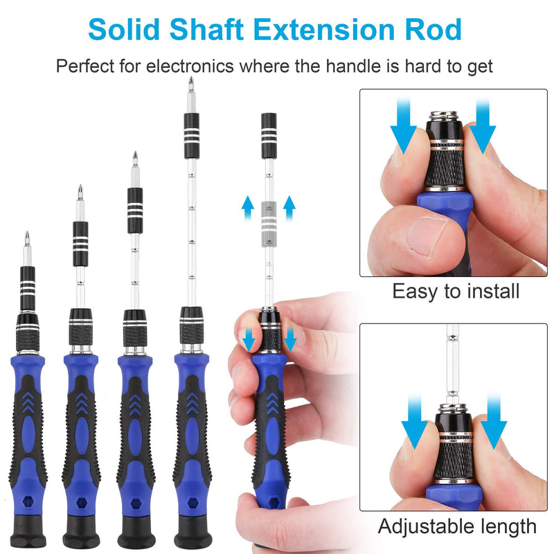 Precision Screwdriver Kit, XOOL 62 in 1 Electronics Repair Tool Kit, Magnetic Driver Kit with Flexible Shaft, Extension Rod for Mobile Phone, Smartphone, Game Console, PC, Tablet