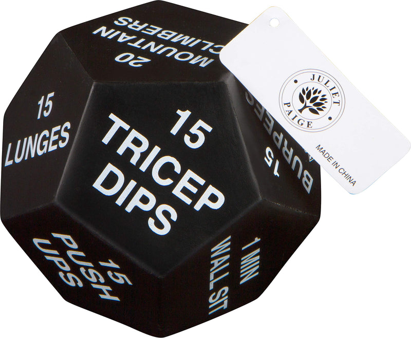 Juliet Paige Exercise Dice for Home Fitness, Workouts, WOD, Cardio, HIIT, and Sports Green, White, and Red