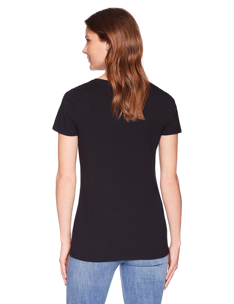 Amazon Essentials Women's 2-Pack V-Neck Classic-fit Short-Sleeve Tee Shirt X-Small Black